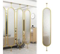 Modern Freestanding Room Divider with Tempered Ripple s d Iron e 1 Panel Detive Partit for Bedroom Living Room Bathroom (H-210cm/82.6in)
