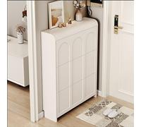 Modern Freestanding White Shoe Cabinet - Multi-Layer Space-Savingfor Small Entryway High Narrow Wooden Sports Shoe Rack (Size: 60 * 17*)