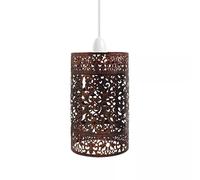 Modern French Gold Crystal Pendant Light Shade, Jewels Modern Easy Fit Round Drum Pendant Lampshade Crystal Ceiling Light for Kitchen Island (Rustic Red 3)