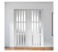 Modern French Style Frosted Glass Folding Privacy Divider Doors72230CM Sliding Barn Door for Room & Closet Separation Stylish Multifold Design for Contemporary Interiors