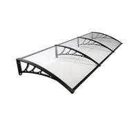 Modern Front Door Canopy Aluminum Awning with Transparent Polycarbonate Sheet UV Blocking Windproof & Storm Resistant Heat Resistant Easy Assembly