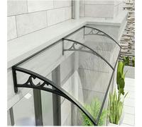 Modern Front Door Canopy Clear Polycarbonate Awning UV Protection Curved Roof Outdoor Entry Cover Stylish Patio/Balcony Shelter (31 x 39 Inches)