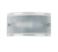 Modern Frosted Glass & Chrome Curved Wall Light