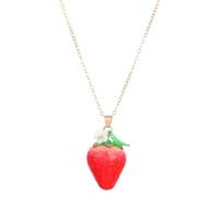 Modern Fruit Pendant Necklace Stylish Chain Necklace Strawberry/Peach Neck Jewelry Present For Women Who Love Detail Strawberry Pendant Necklace