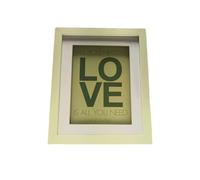 Modern Funky Wooden Photo/Picture Frame - White Inner - COOL PALE GREEN Frame - for 6"x 8" photos.