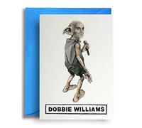 Modern Funny Stylish Greeting Card Blank Inside for Any Occasion Dobbie Williams Design