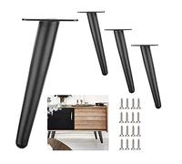 Modern Furniture Legs 4 Pieces, Metal Sofa Legs Support Feet, DIY Replacement Cabinet Legs, Coffee Table Legs, Bed Legs, Desk Legs, Non-Slip, with Screws,Black-15cm/5.9in