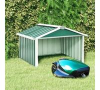 vidaXL Garden Robot Lawnmower Shed Galvanised Steel Green Tool Storage Shed