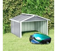 vidaXL Garden Robot Lawnmower Shed Galvanised Steel Grey Outdoor Storage House