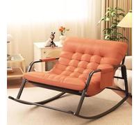 Modern Garden Rocking Chair with Cushion - Ergonomic Double Rocker for Indoor & Outdoor Use, Stylish Armrest Recliner Sofa for Bedroom & Garden, Perfect for Camping Relaxation