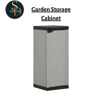 vidaXL Garden Storage Cabinet with 1 Shelf Grey and Black 35x40x85 cm