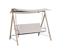 Modern Garden Swing Steel Polyester Canopy Swinging Hammock Beige Bonagia