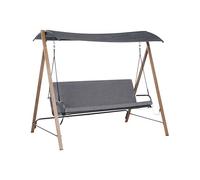 Modern Garden Swing Steel Polyester Canopy Swinging Hammock Grey Bonagia