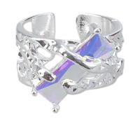Modern Gemstones Adorned Rings Adornment Featuring a Open Structure and Laval Inspired Look for Stylish Gatherings Unique Personality Rings