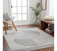 Modern Geometric Area Rug 180x240 cm Abstract Black Stripes Minimalist Ivory Thin Design Perfect for Living Room Bedroom Hallway Contemporary Home Decor
