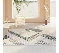 Modern Geometric Area Rug Washable Short Pile Black & White NonSlip Design Perfect for Living Room Bedroom Kids Room 100 x 140 cm