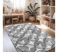 Modern Geometric Concentric Circles Area Rug 4' X 6'