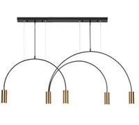 Modern Geometric Lines Pendant Light Arched Shape with Adjustable Height, Metal Chandelier Lighting Available,Chandelier Lamp
