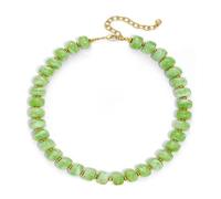 Modern Geometric Pattern Necklace Resin Beads Adjustable Clavicle Chain Jewelry for Women Girls Geometric Bead Necklace