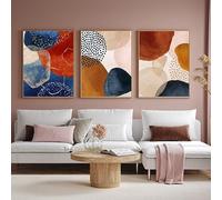 Modern Geometric Plant Decoration Poster, Artistic Abstract Decoration Painting, Printed Poster On The Background Wall Of The Bedroom, Living Room, Office, Frameless (A 3, 60x90cm*3)