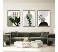 Modern Geometric Plant Decoration Poster, Artistic Abstract Decoration Painting, Printed Poster On The Background Wall Of The Bedroom, Living Room, Office, Frameless (A 7, 30x40cm*3)