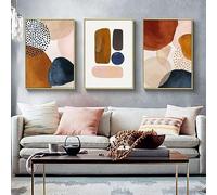 Modern Geometric Plant Decoration Poster, Artistic Abstract Decoration Painting, Printed Poster On The Background Wall Of The Bedroom, Living Room, Office, Frameless (A 2, 40x60cm*3)