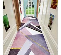 Modern Geometric Runner Rug Non Slip Washable Hallway Carpet 0.6cm,1.2m x 2 | 0.6cm low profile washable hallway runner rug with non slip grip backing and modern geometric pattern
