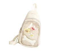 Modern Geometric Transparent Handbag With Adjustable Shoulder Strap Organizational Pockets Suitable For Work Or Travel Stylish Clear Cosplay Accessory Bag
