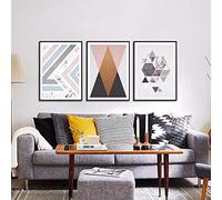 Modern Geometric Triangles Wall Picture Mountain Canvas Painting Minimalist Diamond Shape Poster And Prints For Living Room Decor (20x30cm/7.8"x11.8")x3 Frameless