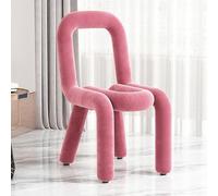 Modern Geometric Velvet Accent Chair - Sturdy 280LB Metal Frame, Ergonomic Backrest - Versatile Vanity Stool & Dining Chair for Bedroom, Living Room, Makeup Room