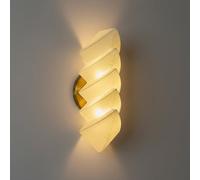 Modern Geometric Wall Sconce, Tiered Pla Shades up down Wall Light, Nordic Minimalist G9 Based Finish Wall Lamp, Hand-Crafted Decorative Ambient Lighting for Bedroom, Living Room(28Cm/11.02In)/38Cm/14