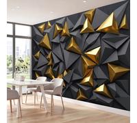 Modern Geometric Wallpaper, 250 x 175 cm Wall Mural Irregular Shapes 3D Effect Triangles Photo Wallpaper, Non-Woven Print Wall Paper for Living Room Bedroom Art Decor, Renter Friendly
