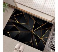 Modern Geometry Door Mats 50 X 80 Cm, Simple Stylewashable Indoor Doormat Non-Slip, Dirt Trapper Front Door Mat Inside, Super Absorbent Entrance Rug For Entryway, Pets And Dogs Carbon Black