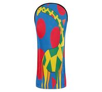 Modern Giraffe Blue Head Covers for Golf Clubs Premium Leather Accessories with Interchangeable No. Tags for Driver, Woods and Hybrid