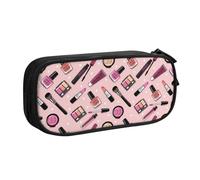 Modern Girl Cosmetic Large Capacity Double Layer Pencil Case,Customizable Full Print Polyester Fabric Organizer-School, Office, Travel Makeup Pouch
