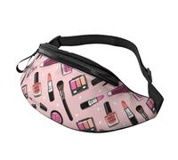 Modern Girl Cosmetic Print Waist Bag for Travel Hiking Cycling and Running Festival Gear Storage Unisex Pack