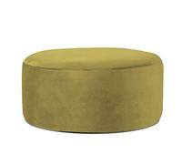 Modern Glam Velvet Footstool Removable Cover 35cm Height 90cm Diameter Stylish Ottoman for Living Room & Bedroom Elegant Green Color Cozy Comfort Footrest