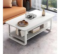 Modern Glam Wood Coffee Table for Small Spaces - Rectangular White Cocktail Table with Shelf 31.5" L x 18" W x 16.5" H Perfect for Apartments & Living Rooms