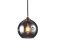 Modern Glass Balls Chaners Industrial Metal Iron Island Kitchen Pendent Lighting Vintage Simple E27 Suspension Light Contemporary Elegant Hanging Lamp,Smoky Gray