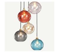 Modern Glass Chandelier Nordic Lustre Led Pendant Light For Living Room Restaurant Classical Colorful Glass Hanging Lamp Fixture(3 lights-b) (5 lights)