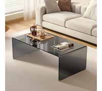 Modern Glass Coffee Table for Small Spaces - Stylish Center Table for Living Room & Home Office - Sl lack Design (100x40x40cm)