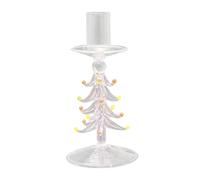 Modern Glass Framed Ribbed Borosilicate Christmas Tree Artwork Wide Base Cycle Festive Worktop Celebration Accent Simple Glass Holiday Highlights