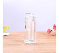 Modern Glass Vase Simple Vintage Clear Glass Small Bud Vase Nordic Glass Transparent Vases for Bottle Crystal Plant Flower Pot Table Vase Centerpiece for Home Office Decoration Table Decor (D-1pc)