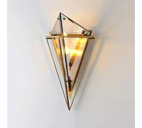 Modern Glass Wall Light Metal Frame Wall Lights Diamond Wall Sconce Lamps for Living Room Dining Room Bedroom Bedside Lamps Geometric Wall Wash Light, G9 Socket (Color : Amber)
