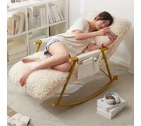 Modern Glider Rocking Chair Nursing Indoor, With Upholstered Side Pocket - Rocking Accent Armchair For Living Room Bedroom Offices