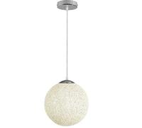 Modern Globe Ball Style Lattice Wicker Rattan Ceiling Pendant Light Lampshade Creative Personality bar, Coffee Shop, Bedroom, Restaurant Home Simple Decoration Lighting (White)