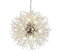 Modern Globe Dandelion Crystal Chandelier,G9 Adjustable Height Firework Sputnik Chandeliers Lighting Ceiling Lights for Dining Room,Bedroom,Living Room,Chrome,16 Head Interesting