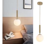 Modern Globe Kitchen Island Pendant Lighting, Ceiling Lamp, White Frosted Glass Globe Shade / Glass Lampshade in Water Ripple, Industrial Vintage Spherical Ceiling Hanging Lamp ( Color : A-gold , Size