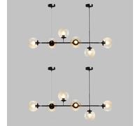 Modern Globe Pendant Light, 6 Bulbs E27 Ceiling Fixture, Nordic Style Hanging Lighting for Kitchen Island, Dining Room, Home Decor, Contemporary Illumination