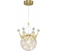 Modern Globe Pendant Light - Creative Crown Crystal Hanging Lamp for Kitchen Island and Living Rooms